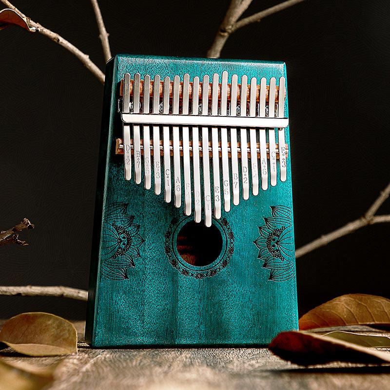 Kalimba 17/21 Keys Thumb Piano Lotus Design Portable Finger Piano