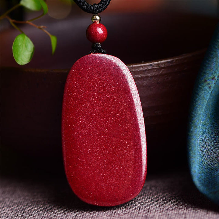 Buddha Stones Laughing Buddha Yin Yang Chinese Zodiac Gourd Natural Cinnabar Blessing Necklace Pendant