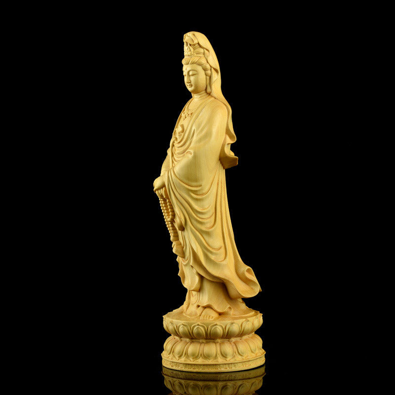 Buddha Stones Avalokitesvara Boxwood Blessing Home Decoration