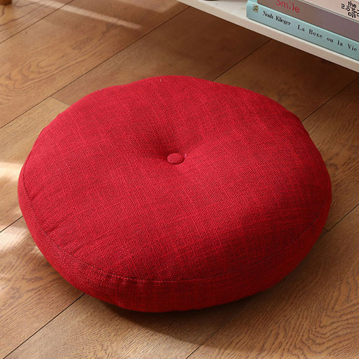 Lotus Simple Pattern Linen Meditation Seat Cushion Home Living Room Decoration