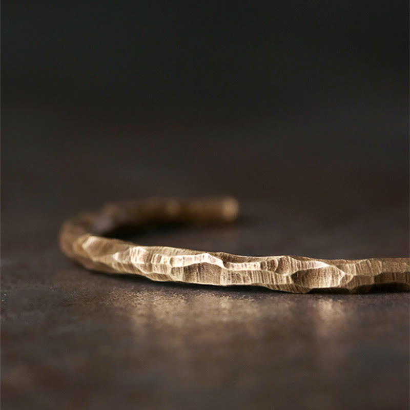 Tibetan Bump Texture Copper Luck Cuff Bracelet Bangle