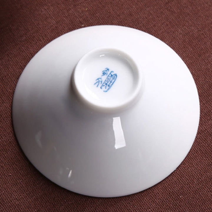 Buddha Stones Jingdezhen Blue and White Porcelain Koi Fish Ceramic Teacup Kung Fu Tea Cups