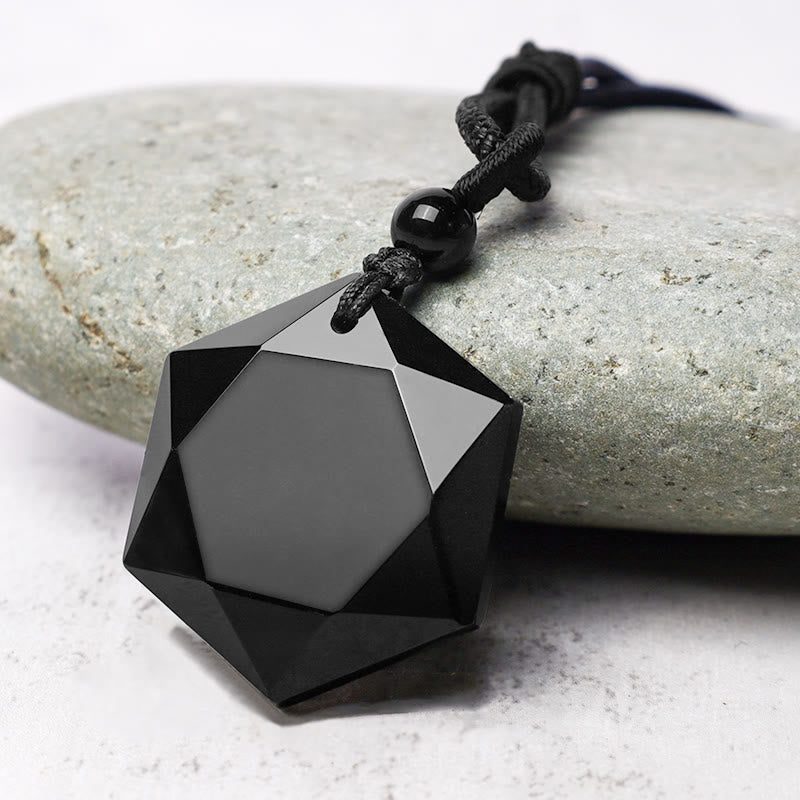 Black Obsidian Talisman Purify Pendant Necklace