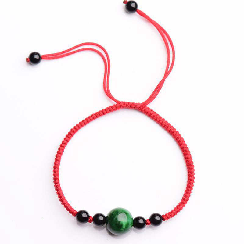 Buddha Stones Lucky and Success Jade Red String Bracelet