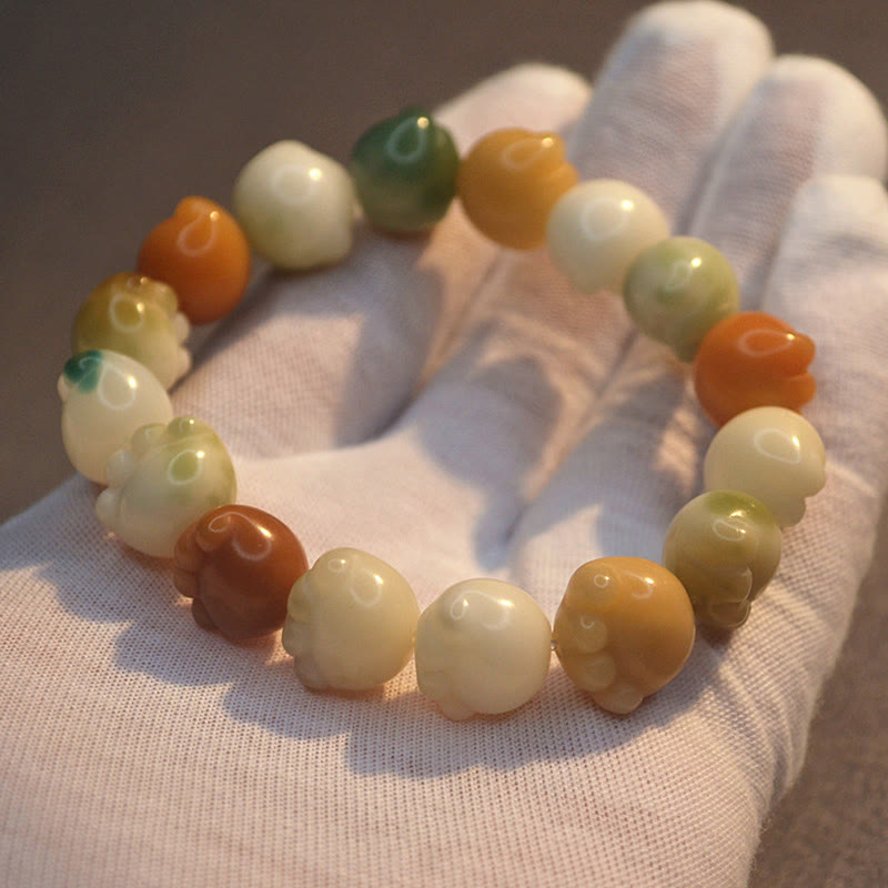 Buddha Stones Multilayered Bodhi Seed Cute Cat Paw Calm Harmony Bracelet