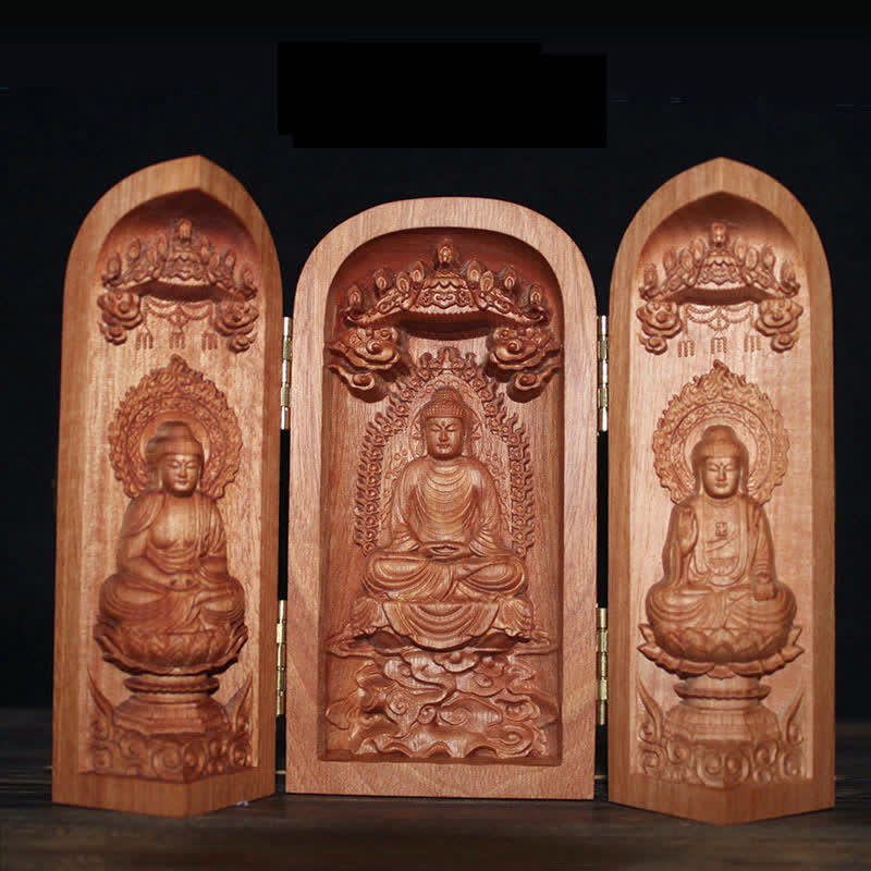 Avalokitesvara Kwan Yin Buddha Cherry Wood Compassion Home Decoration Altar