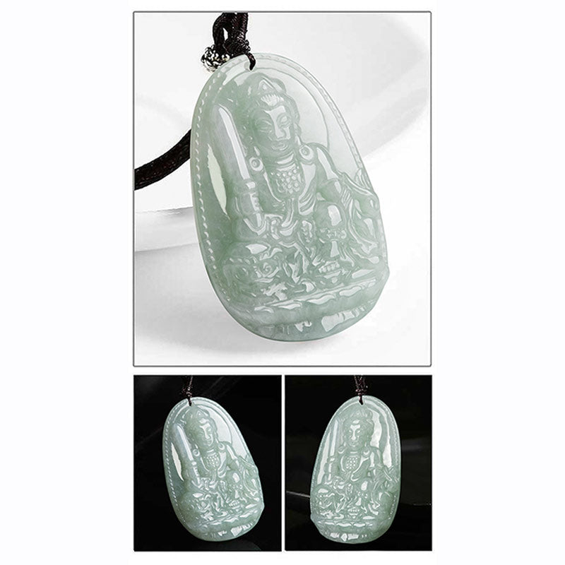 Buddha Stones Chinese Zodiac Natal Buddha Jade Wealth Prosperity Necklace Pendant