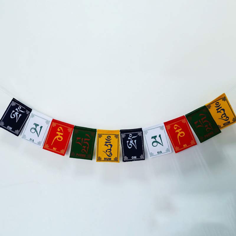 Tibetan Blessing Windhorse Om Mani Padme Hum Outdoor Car Prayer Flag Decoration