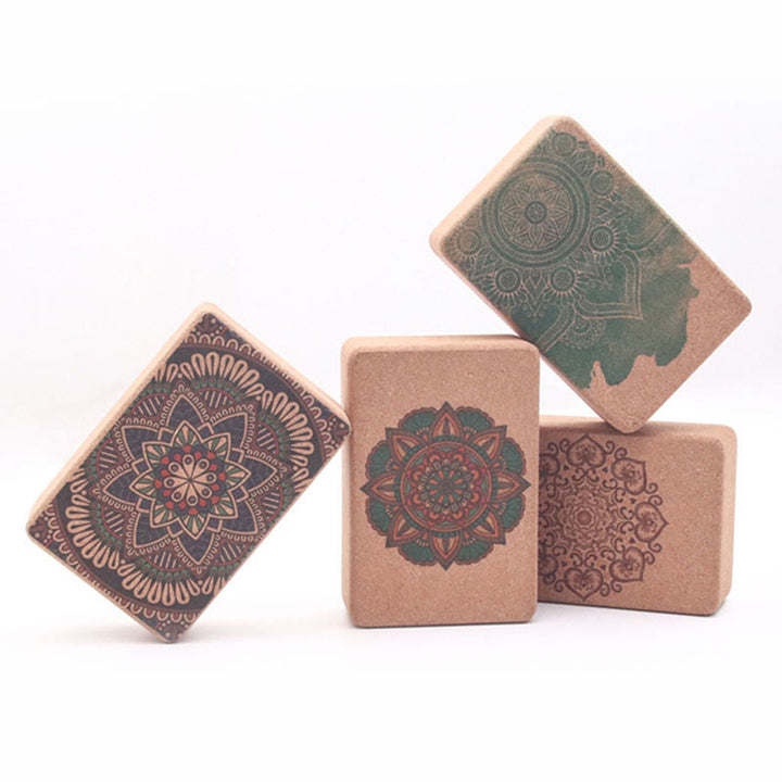 Buddha Stones Tibetan Mandala Mindful Yoga Cork Block