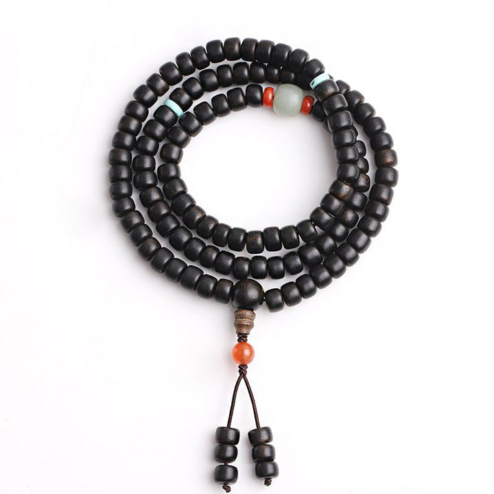 108 Mala Beads Agarwood Jade Strength Calm Bracelet