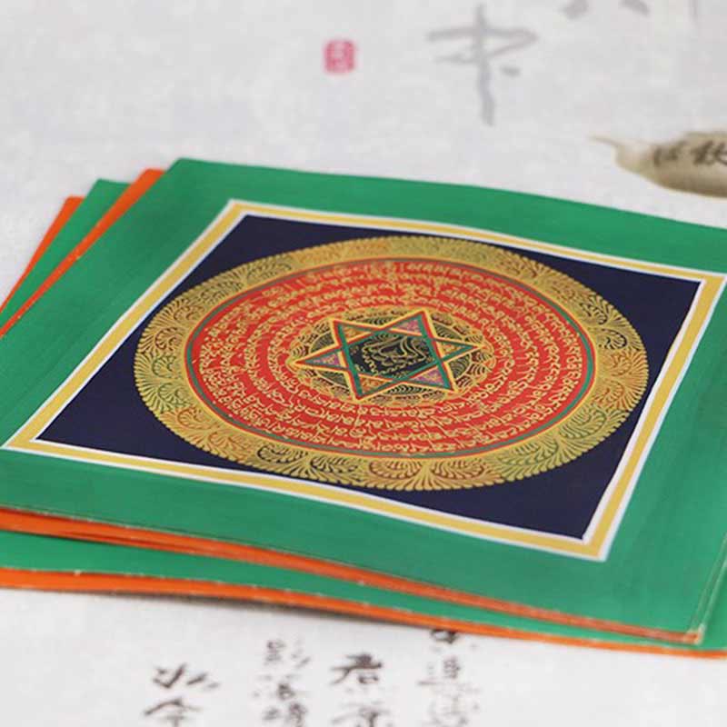 Tibetan Handmade Thangka Painting Spiritual Blessing Blind Box Random Color Pattern