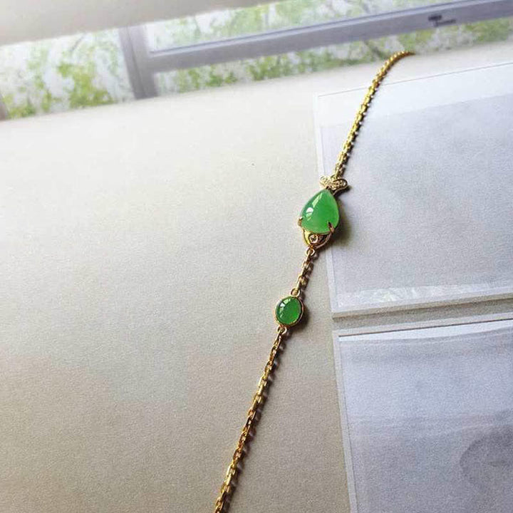 Green Chalcedony Koi Fish Courage Strength Bracelet