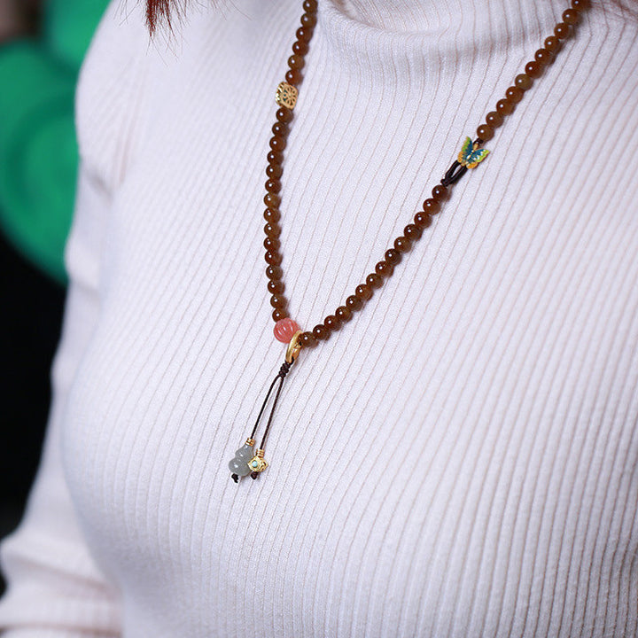 Jade Butterfly Gourd Prosperity Luck Bracelet Necklace