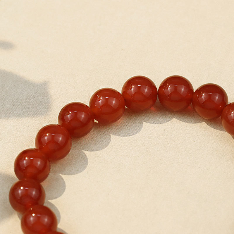 Buddha Stones Natural Red Agate Buddha Success Bracelet