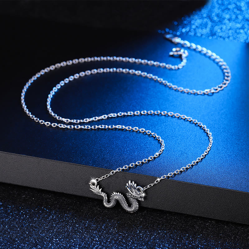 ❗❗❗A Flash Sale- Buddha Stones 925 Sterling Silver Year Of The Dragon Auspicious Dragon Protection Chain Necklace Pendant