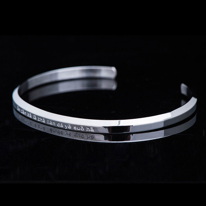 Six True Words Engraving Titanium Steel Blessing Protection Bracelet