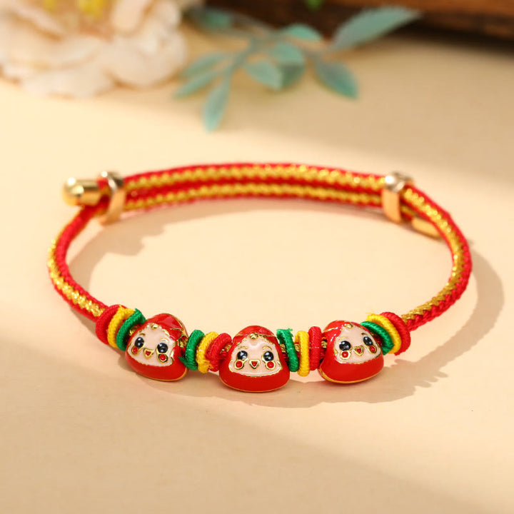 Buddha Stones Colorful Rope Zongzi Pattern Luck Handmade Child Adult Bracelet