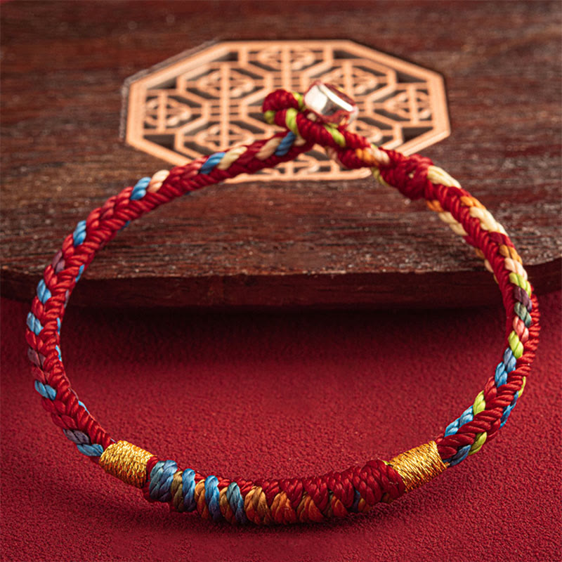 Buddha Stones "May You Be Safe And Lucky In The Year Ahead" Multicolored Bracelet