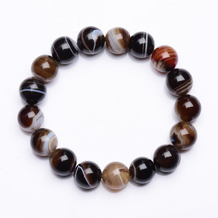 Buddha Stones Tibetan Sardonyx Happiness Positive Bracelet