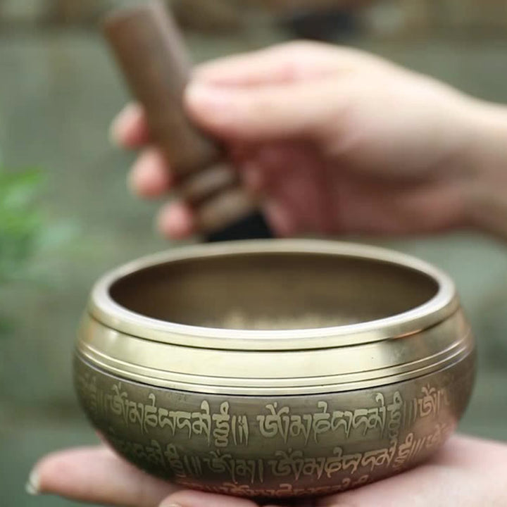 Tibetan Sound Bowl Handcrafted for Focus and Meditation Peaceful Happiness Singing Bowl Set