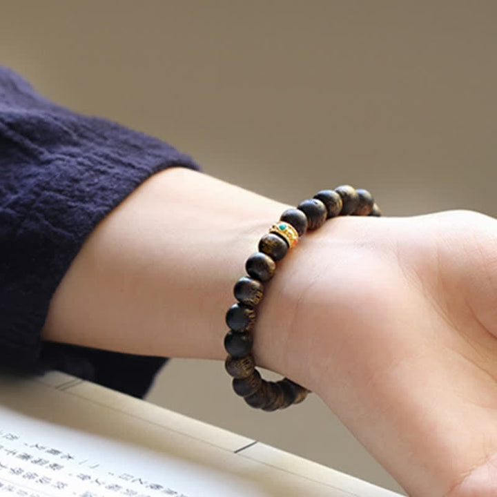 Vietnam Qinan Agarwood Turquoise Balance Strength Bracelet