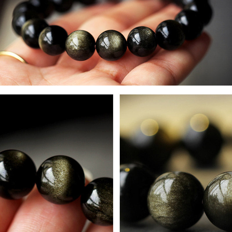 Buddha Stones Chinese Zodiac Natal Buddha Obsidian Purification Bracelet