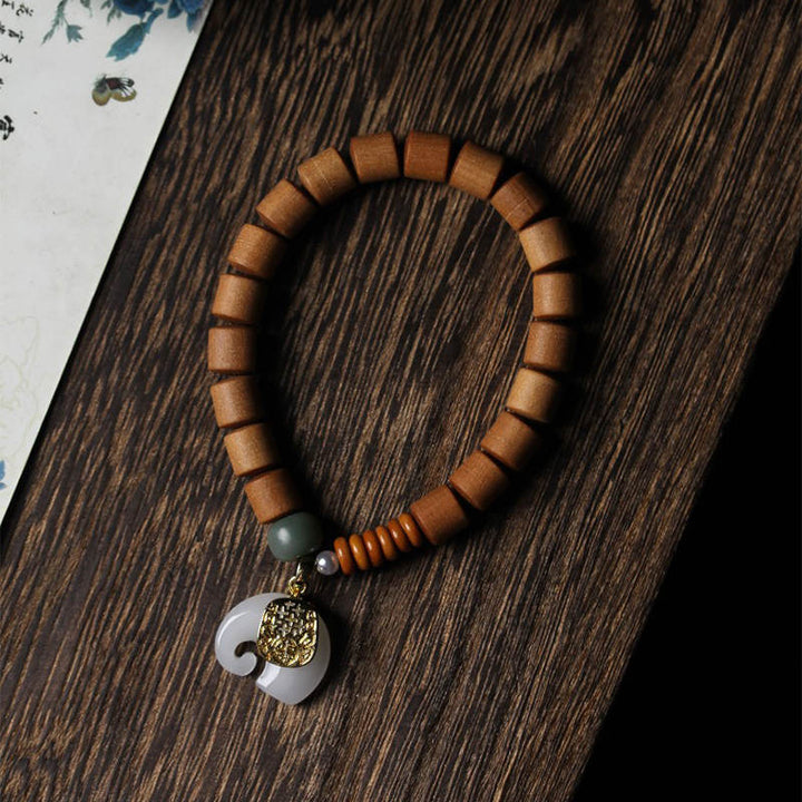 Sandalwood Jade Elephant Protection Bracelet