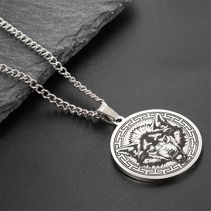 Buddha Stones Animal Titanium Steel Chain Necklace Protection Pendant