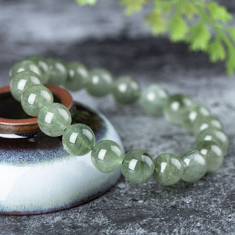 Buddha Stones Natural Green Crystal Blessing Wealth Bracelet