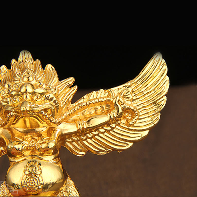 Tibetan Gold Garuda Bird Alloy Protection Home Decoration