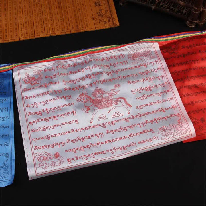 Tibetan 5 Colors Windhorse Auspicious Outdoor Prayer Flag