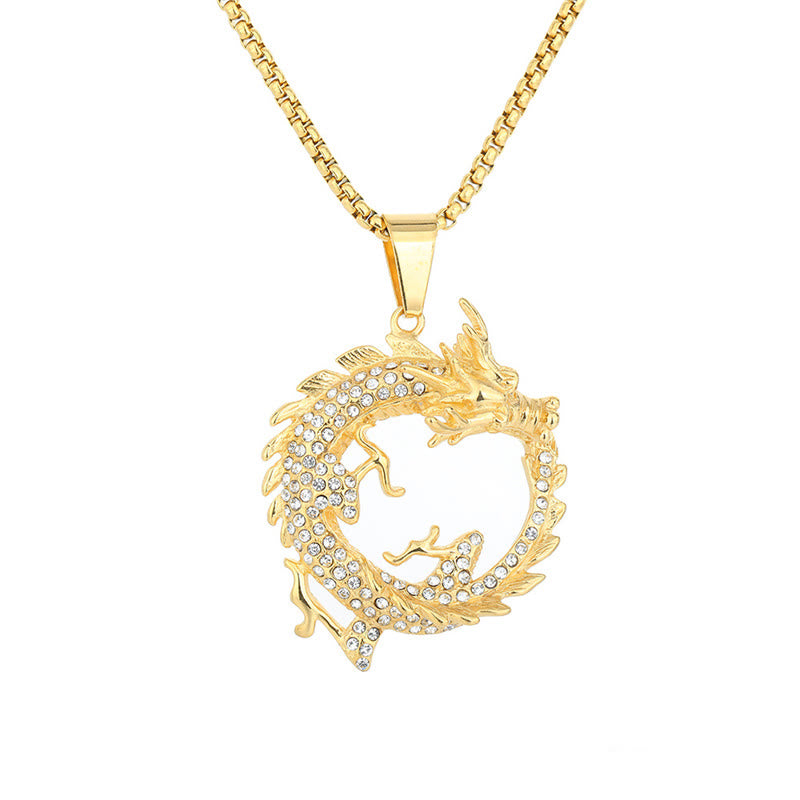 Buddha Stones Chinese Zodiac Dragon Pattern Success Necklace Pendant