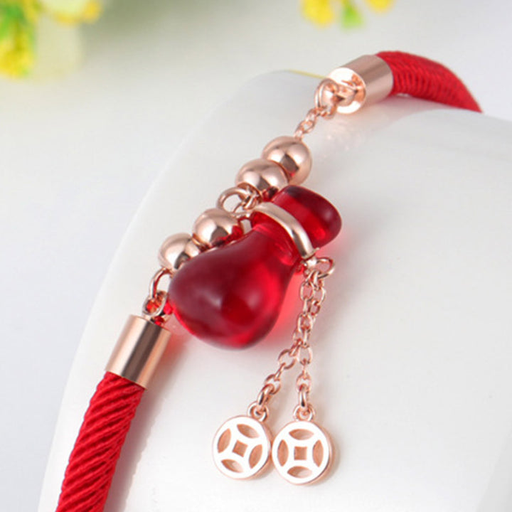 Buddha Stones Wealth Attractor Red Agate Red Rope Bracelet