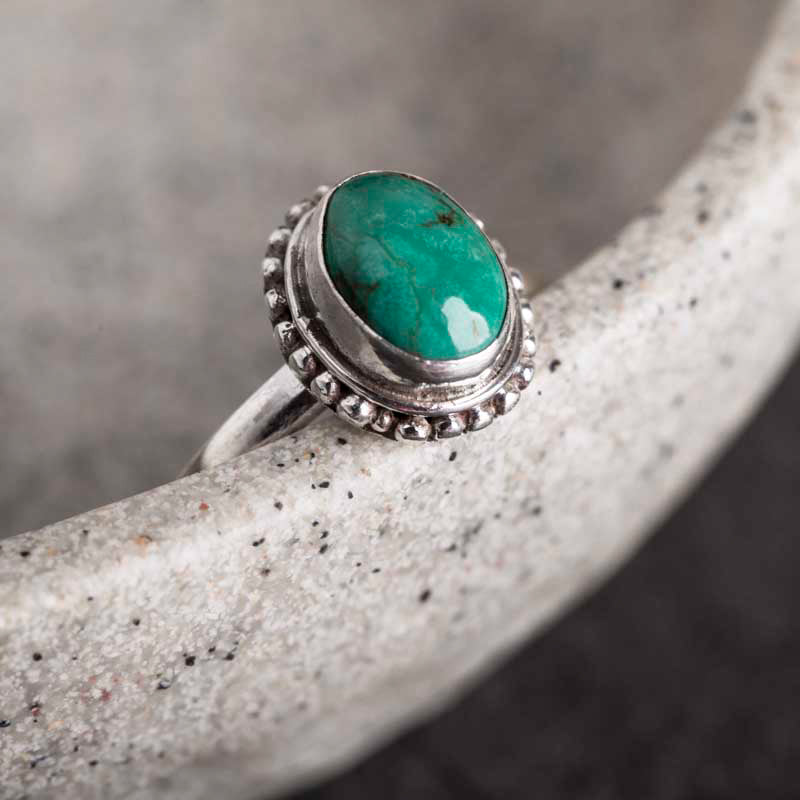 Buddha Stones 925 Sterling Silver Turquoise Wisdom Love Ring