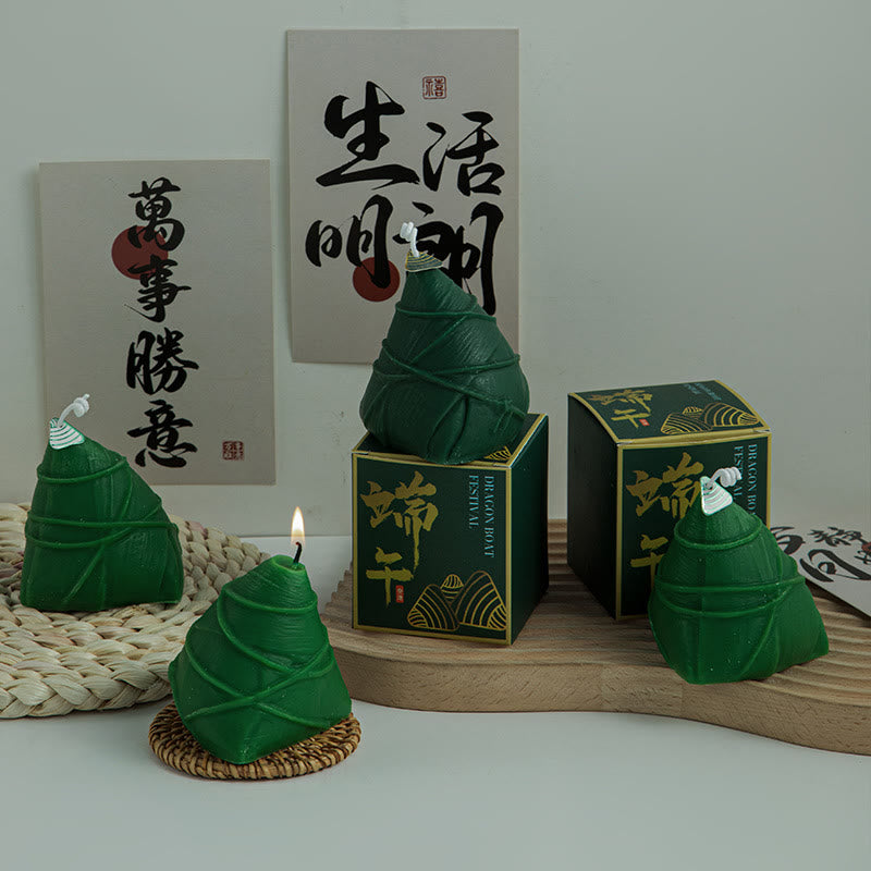 Buddha Stones Dragon Boat Festival Zongzi Pattern Scented Candle Gift For Family Friends