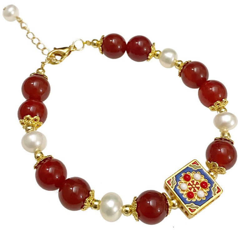 Buddha Stones Red Agate Pearl Confidence Self-acceptance Bracelet