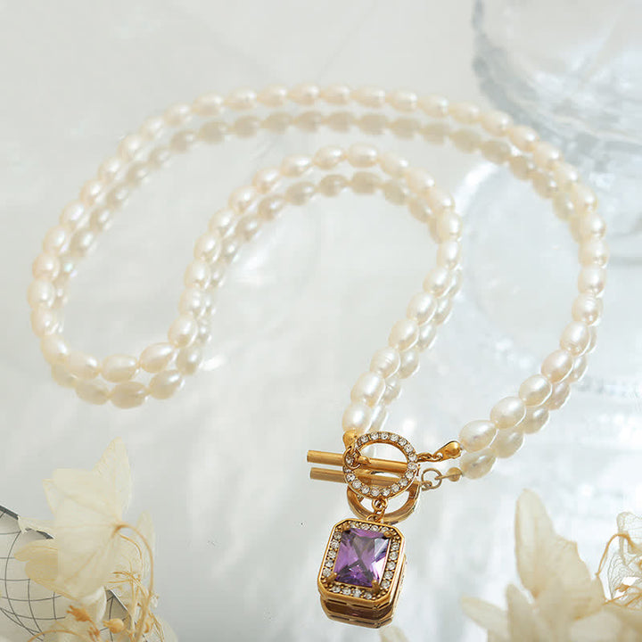 Pearl Zircon Wealth Charm Necklace Pendant