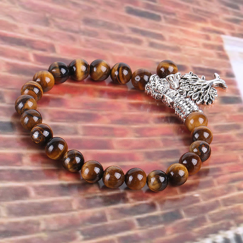 Buddha Stones Natural Gemstone Tree of Life Lucky Charm Stretch Bracelet