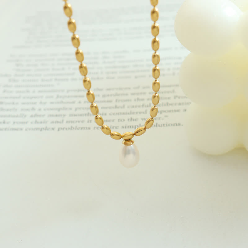 Pearl Bead Peace Necklace Pendant