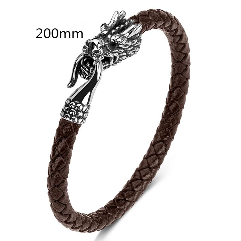 Buddha Stones Dragon Titanium Steel Protection Luck Bracelet