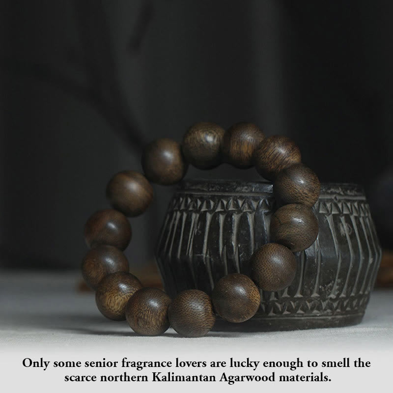 Buddha Stones Rare Northern Kalimantan Agarwood Ward Off Evil Spirits Bracelet